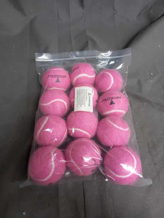 PET'S PLAY PAL X12 TENNIS BALLS IN PINK