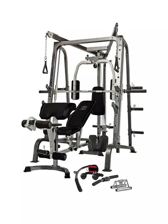 BOXED MARCY MD-9010G DIAMOND ELITE SMITH MACHINE WITH WEIGHT BENCH