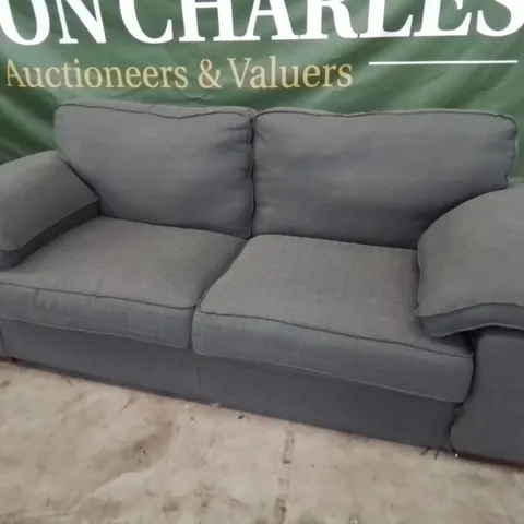 DESIGNER THREE SEATER SOFA CHARCOAL FABRIC 