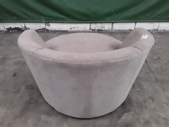 QUALITY DESIGNER ARABELLA SWIVEL TUB CHAIR - BEIGE FABRIC