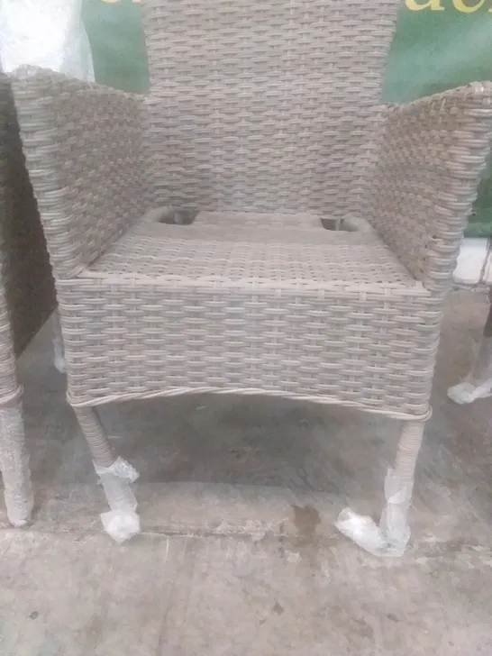 X4 RATTAN EFFECT GARDEN CHAIRS GREY