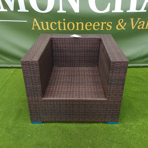 DESIGNER CHOCOLATE MIX RATTAN ARMCHAIR 