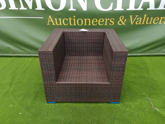 DESIGNER CHOCOLATE MIX RATTAN ARMCHAIR 