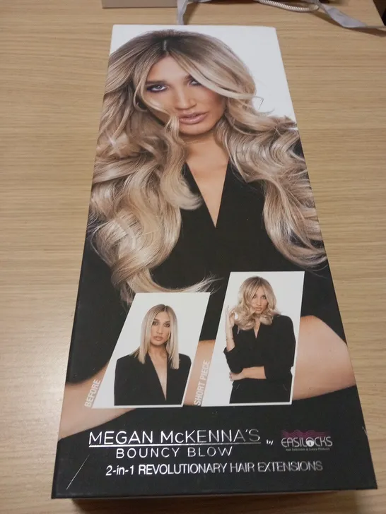 BOXED MEGAN MCKENNA'S BOUNCY BLOW 2 IN 1 REVOLUTIONARY HAIR EXTENSIONS BROWN COCOA MM HAIR PIECE 21157