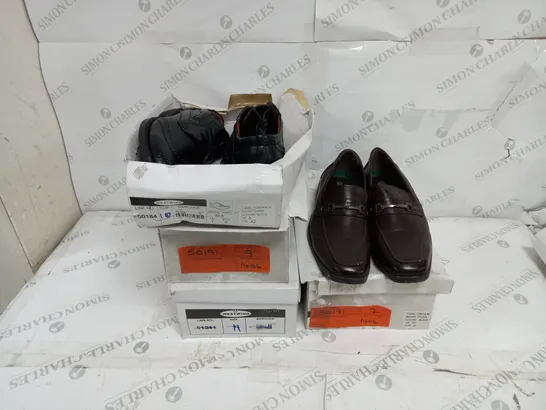 5 PAIRS OF DRESS SHOES IN VARIOUS STYLES AND SIZES TO INCLUDE SIZES 6, 7, 9