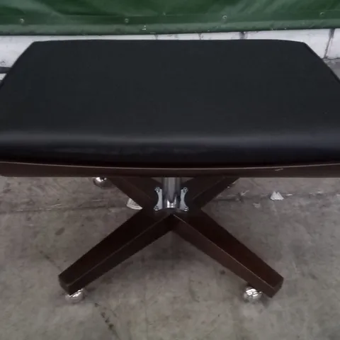 QUALITY BRITISH DESIGNER G PLAN VINTAGE 62 FOOTSTOOL L854 CAMBRIDGE BLACK LEATHER