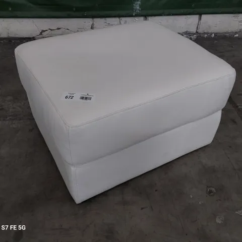 QUALITY ITALIAN DESIGNER GHIRLANDAIO STORAGE FOOTSTOOL WHITE LEATHER 