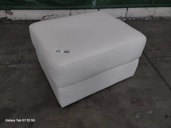 QUALITY ITALIAN DESIGNER GHIRLANDAIO STORAGE FOOTSTOOL WHITE LEATHER 