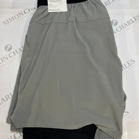 H&M MOVE TWO LAYER TRAINING SHORTS IN GREY SIZE L