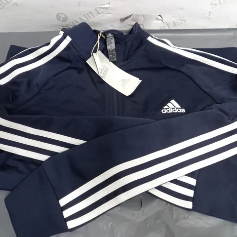 ADIDAS BLUE 3 STRIPE LOGO JACKET - SIZE LARGE 