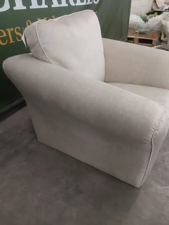 DESIGNER SOFT FABRIC UPHOLSTERED ARMCHAIR 