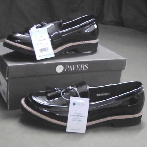 PAVERS BLACK PATENT LEATHER LOAFERS UK SIZE 6