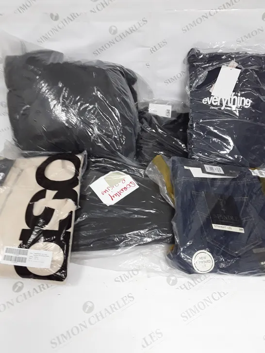 LARGE BOX OF ASSORTED CLOTHING TO INCLUDE SPINDLE, PULL&BEAR AND ASOS