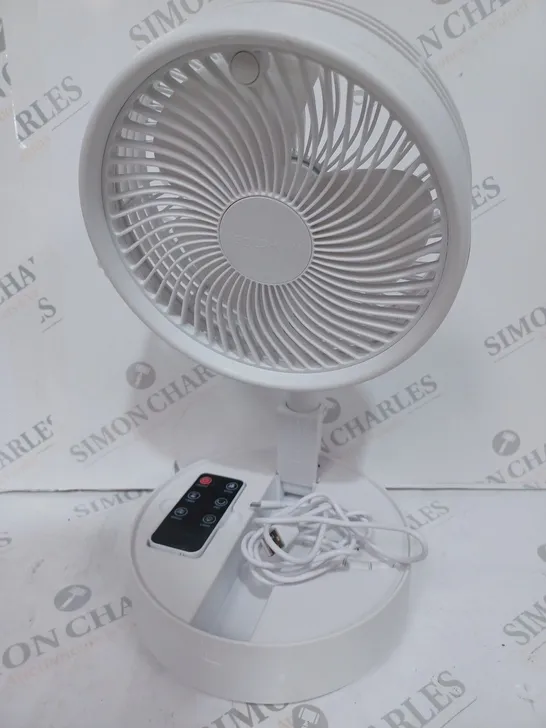 BELL & HOWELL OSCILLATING FOLDING RECHARGEABLE FAN, WHITE