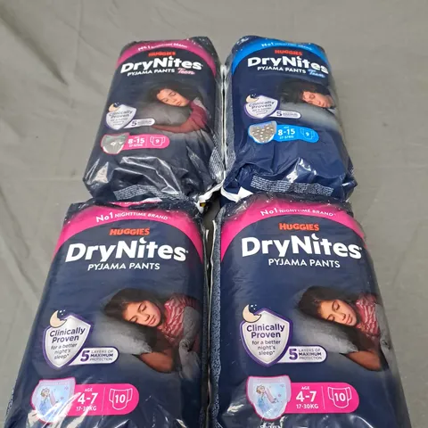 LOT OF 4 ASSORTED DRYNITES PYJAMA PANTS IN VARIOUS SIZES