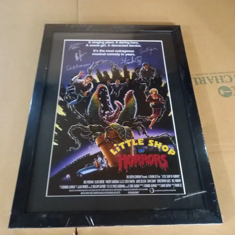 LITTLE SHOP OF HORROR FRAMED PICTURE WITH SIGNATURES - 45X33CM