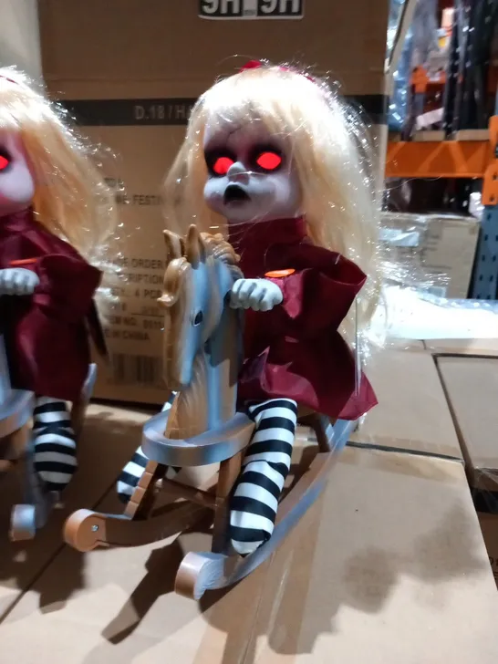 4 BRAND NEW FESTIVE HALLOWEEN TERRIFYING ANIMATED DOLLS