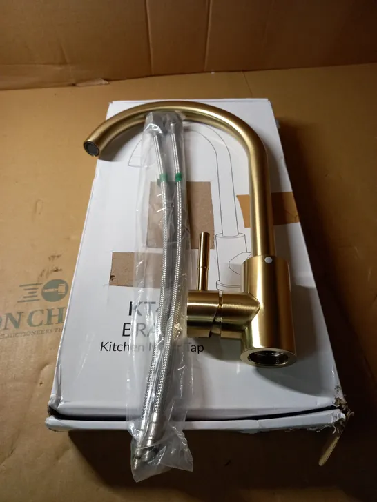 DESIGNER STYLE BRASS EFFECT KITCHEN MIXER TAP