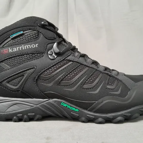 BOXED PAIR OF KARRIMOR HELIX MID WEATHERTITE SHOES IN BLACK UK SIZE 10