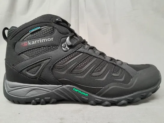 BOXED PAIR OF KARRIMOR HELIX MID WEATHERTITE SHOES IN BLACK UK SIZE 10