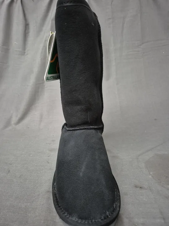 BOXED PAIR OF UGG CLASSIC LONG SHOES IN BLACK EU SIZE 37