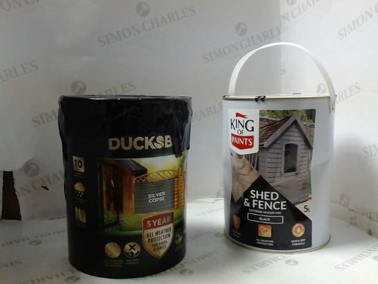 TWO ASSORTED TINS OF SHED AND FENCE PAINT 
