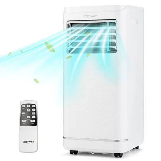 BOXED COSTWAY 7000BTU PORTABLE AIR CONDITIONER WITH REMOTE CONTROL AND 24H TIMER - WHITE