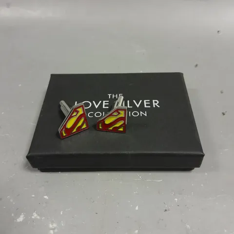 THE LOVE SILVER COLLECTION SUPERMAN CUFFLINKS 