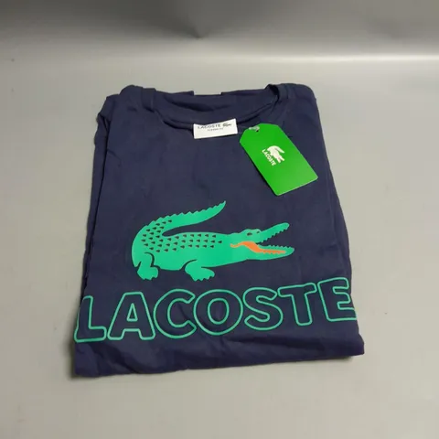 NEW LACOSTE MENS T-SHIRT AND SHORTS SET NAVY BLUE L