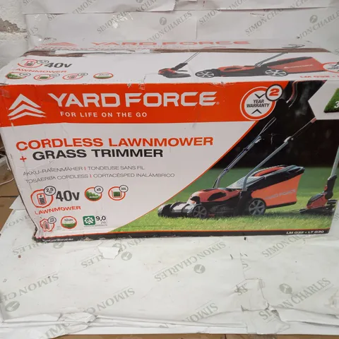 YARD FORCE 32CM LAWNMOWER AND TRIMMER