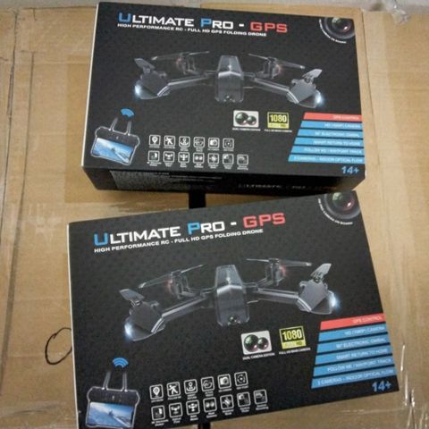2 × ULTIMATE PRO GPS HIGH PERFORMANCE RC-HD PRO FOLDING DRONES