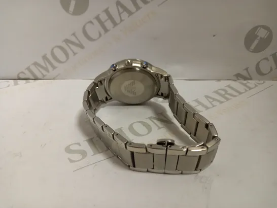 ARMANI SILVER WATCH WITH BRACELET STRAP AND BLUE FACE