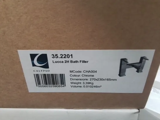 BOXED CALYPSO LUCCA 2H BATH FILLER IN CHROME - 270X230X165MM