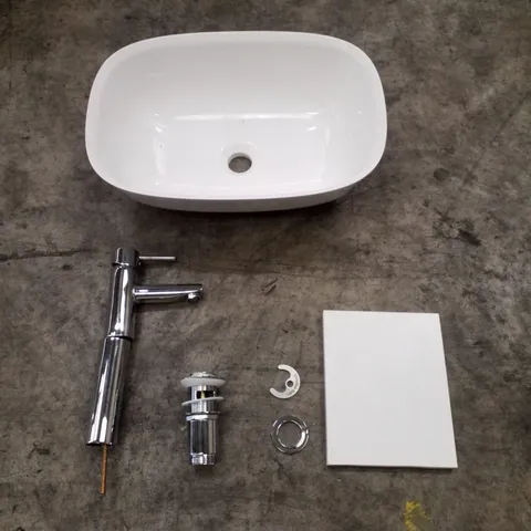 BRAND NEW WHITE BASIN WITH TAP 46×32CM