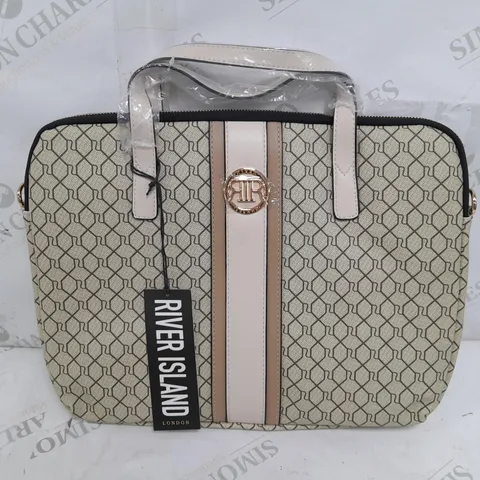 RIVER ISLAND FASHION BAG IN BEIGE/GREEN