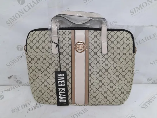 RIVER ISLAND FASHION BAG IN BEIGE/GREEN