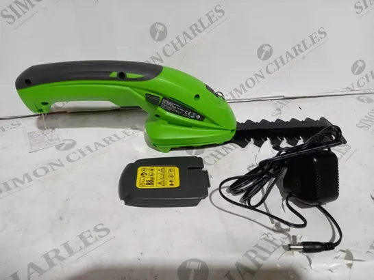 BOXED 7.2V CORDLESS 2 IN 1 SHEAR AND HEDGE TRIMMER