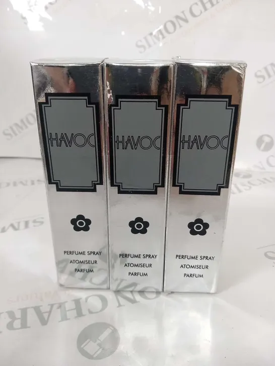 THREE BOXED HAVOC PERFUME SPRAY ATOMISEUR PARFUM 75ML