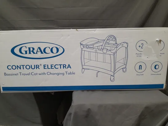 GRACO CONTOUR ELECTRA TRAVEL COT WITH CHANGING TABLE - COLOUR LITTLE ADVENTURES