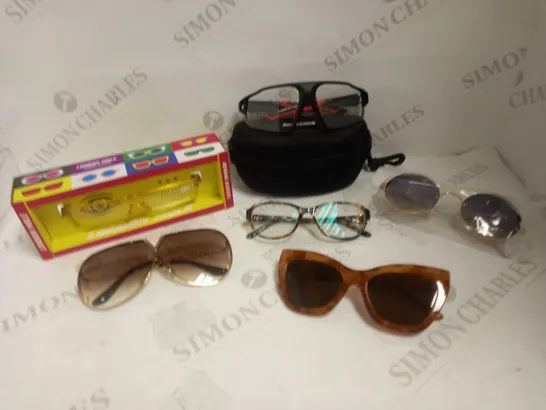 LOT OF APPROXIMATELY 20 ASSORTED EYEWEAR ITEMS, TO INCLUDE SPECTACLES, SUNGLASSES, CASES, ETC