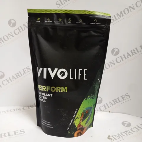 SEALED VIVOLIFE PERFORM RAW PLANT PROTEIN & BCAA FOOD SUPPLEMENT - SALTED MACA CARAMEL 532G