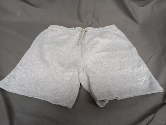 GYMSHARK GREY FLEECED SHORTS SIZE M