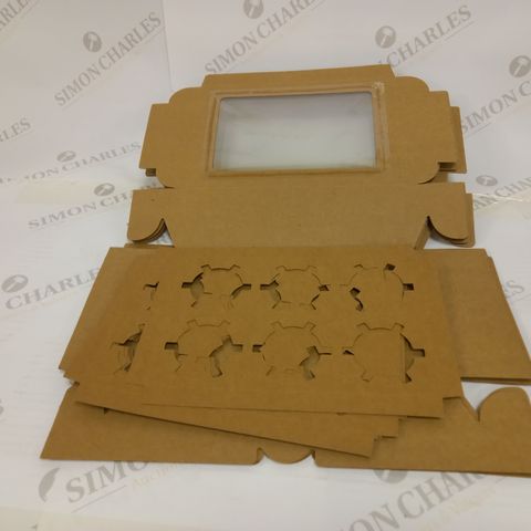 BESTONZON 10PCS 6 CAVITIES KRAFT PAPER CUPCAKE BOX WITH INSERTS