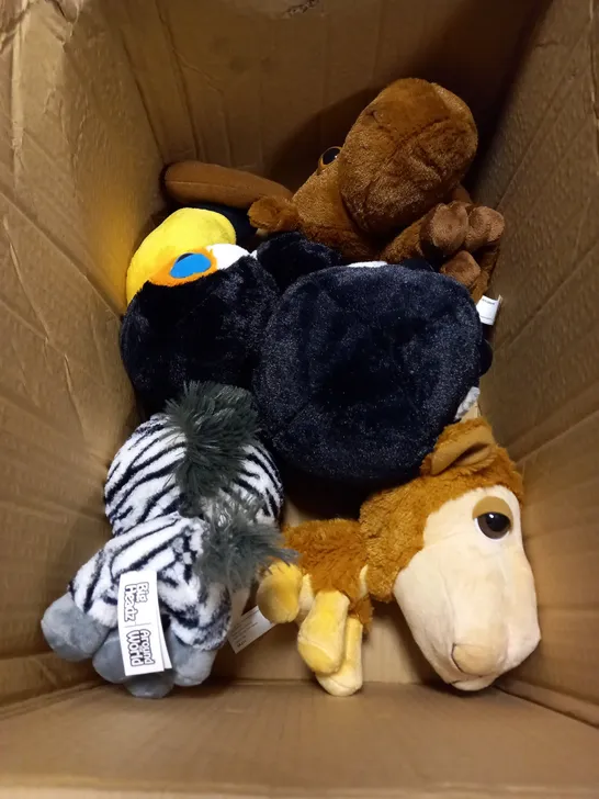 BOX OF APPROXIMATELY 11 ASSORTED BIG HEADZ ANIMAL PLUSHIES