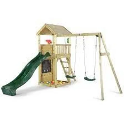 BOXED PLUM WOODEN TOWER LOOK OUT WITH SWING 