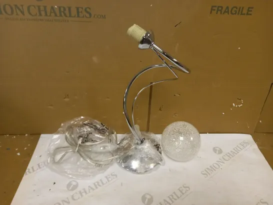 PAGAZZI VIVI TABLE LAMP - POLISHED CHROME FINISH, CRYSTAL DUST GLASS SHADE
