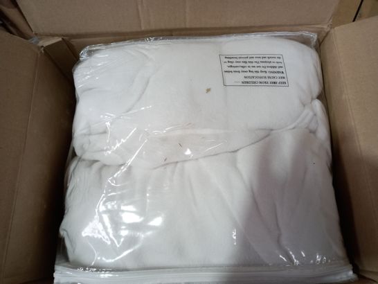 COZEE HOME SET OF TWO FLEECE DEEP FITTED SHEETS - KING SIZE, WHITE 