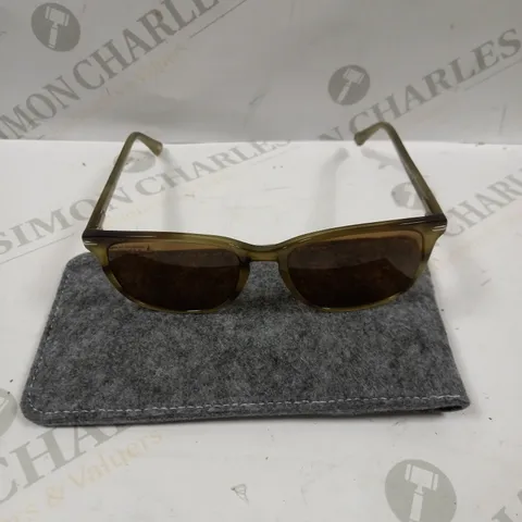 LONDON RETRO EASTCOTE KHAKI HORN SUNGLASSES 