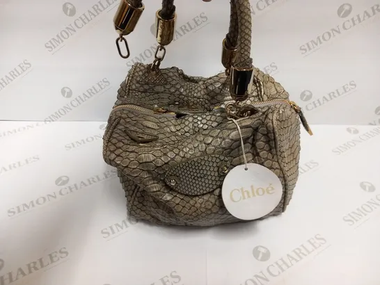 CHLOE GREY PYTHON HANDBAG