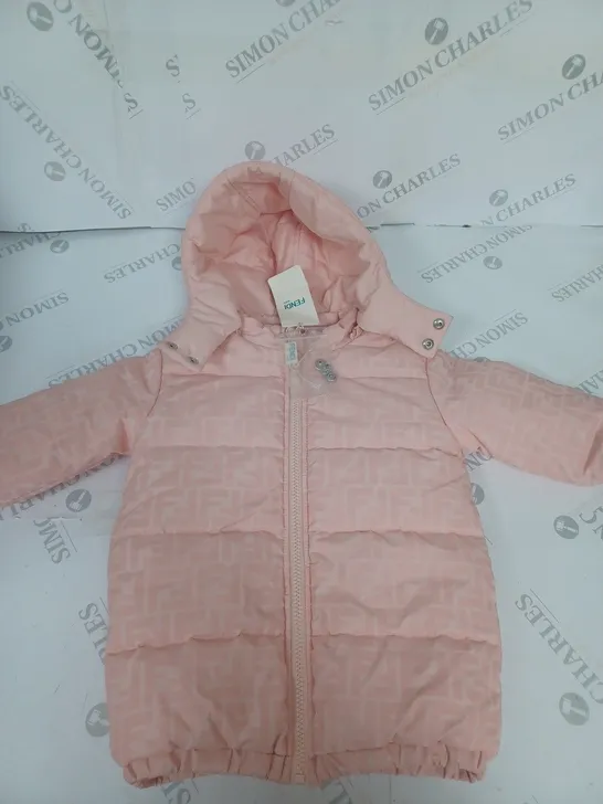 GIRLS FENDI ZIPPED BOMBER COAT SIZE 12 MONTHS